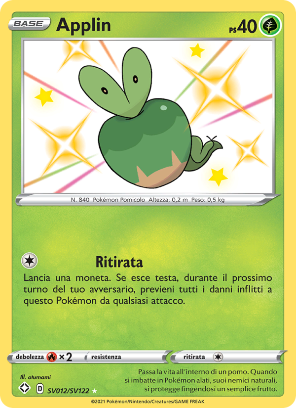 Applin SV012 — Destino Splendente (Italian Pokémon TCG card)