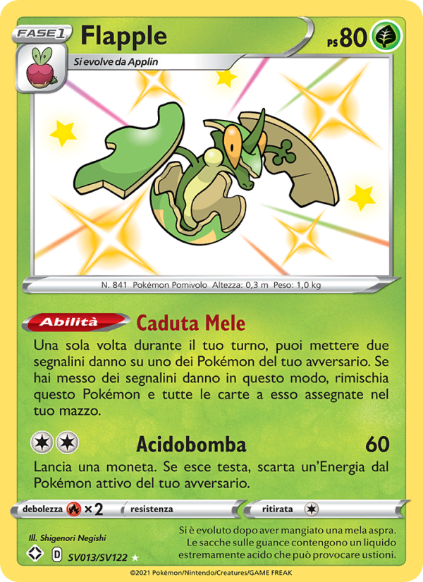 Flapple SV013 — Destino Splendente (Italian Pokémon TCG card)