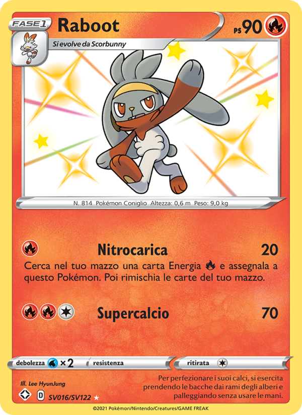 Raboot SV016 — Destino Splendente (Italian Pokémon TCG card)