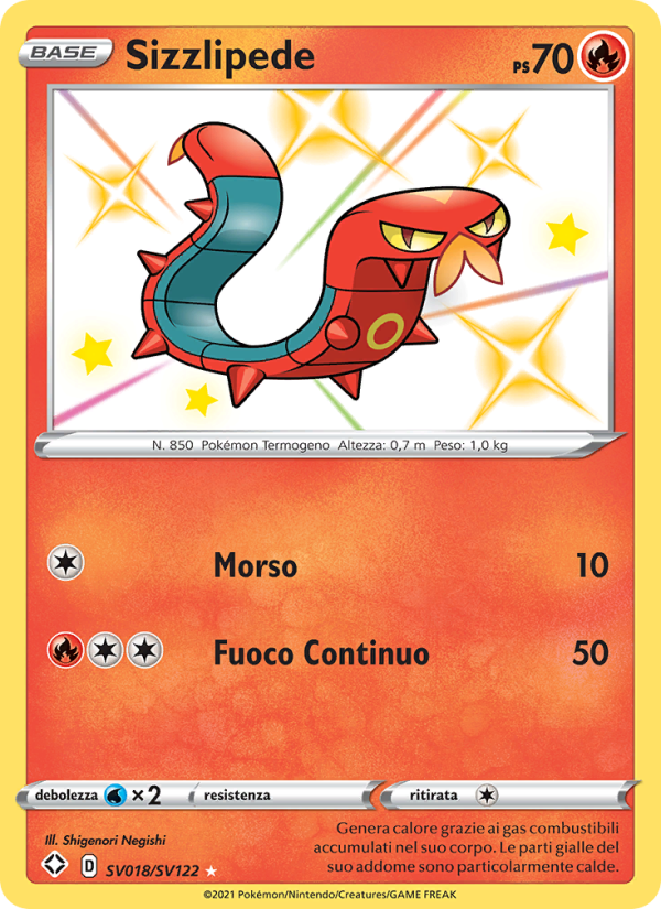 Sizzlipede SV018 — Destino Splendente (Italian Pokémon TCG card)