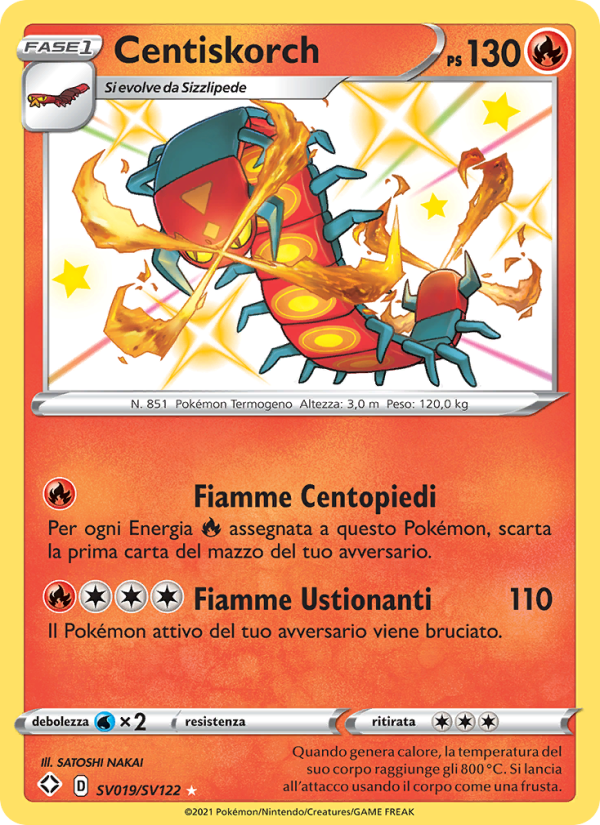 Centiskorch SV019 — Destino Splendente (Italian Pokémon TCG card)