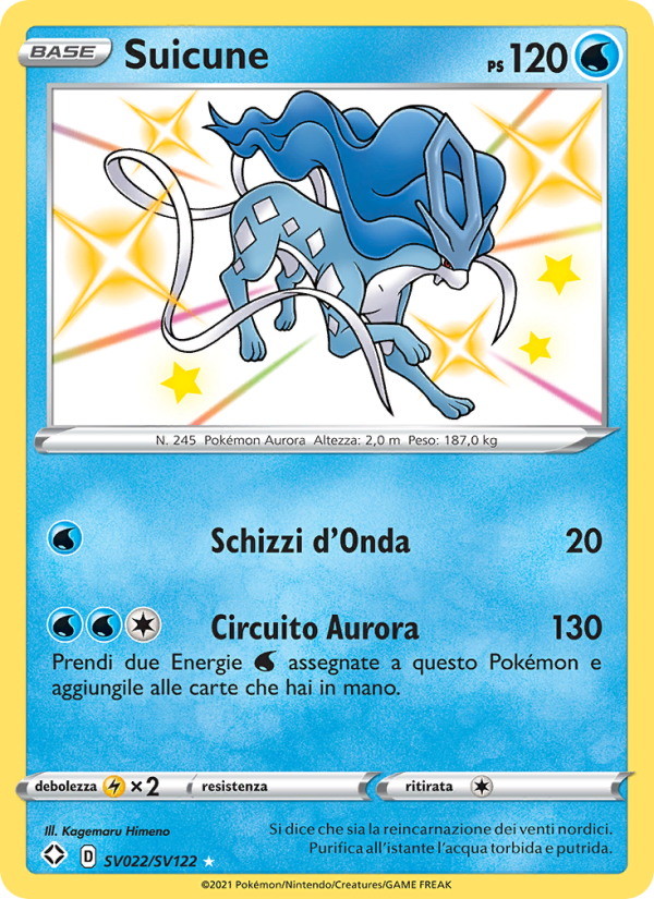 Suicune SV022 — Destino Splendente (Italian Pokémon TCG card)