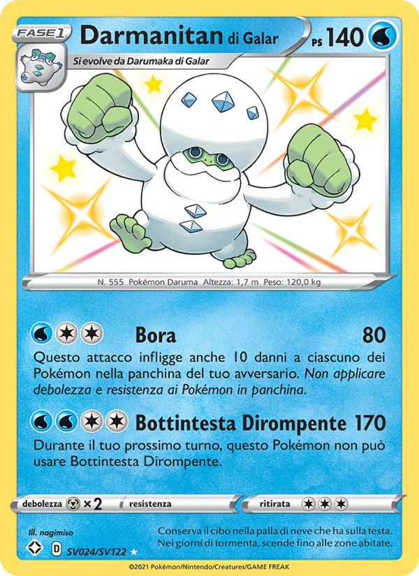 Darmanitan di Galar SV024 — Destino Splendente (Italian Pokémon TCG card)
