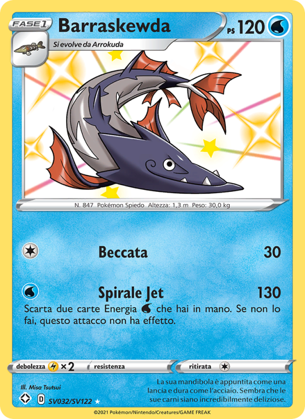 Barraskewda SV032 — Destino Splendente (Italian Pokémon TCG card)