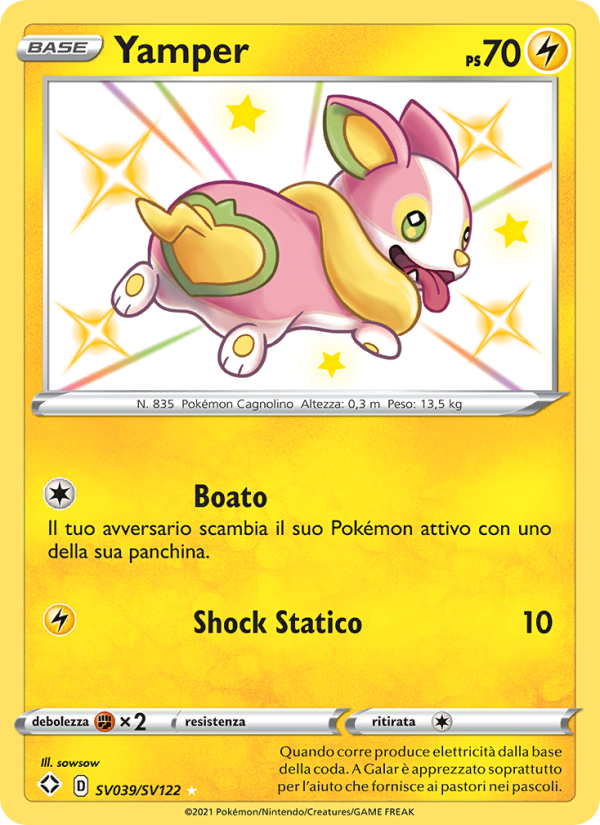 Yamper SV039 — Destino Splendente (Italian Pokémon TCG card)