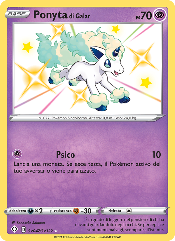 Ponyta di Galar SV047 — Destino Splendente (Italian Pokémon TCG card)