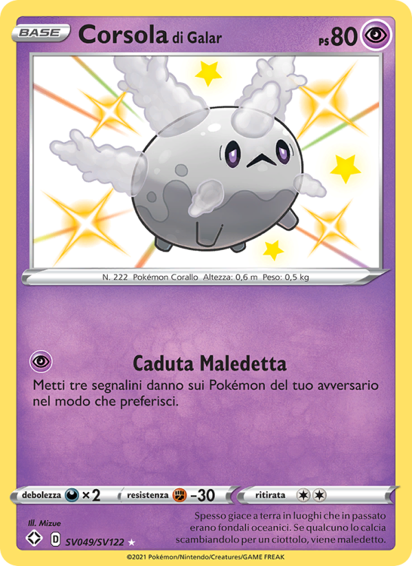 Corsola di Galar SV049 — Destino Splendente (Italian Pokémon TCG card)
