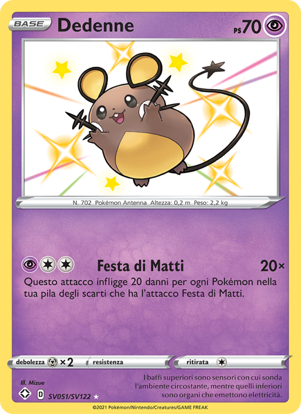 Dedenne SV051 — Destino Splendente (Italian Pokémon TCG card)