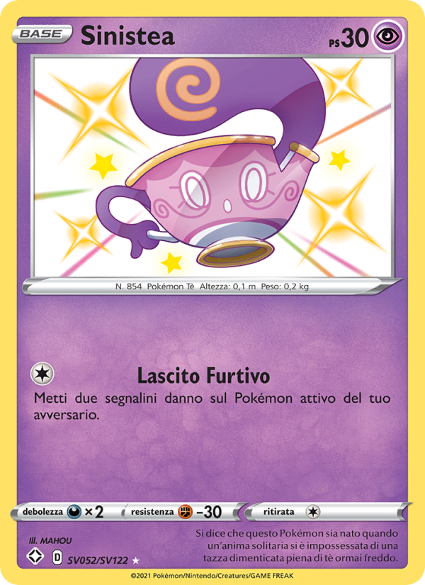 Sinistea SV052 — Destino Splendente (Italian Pokémon TCG card)