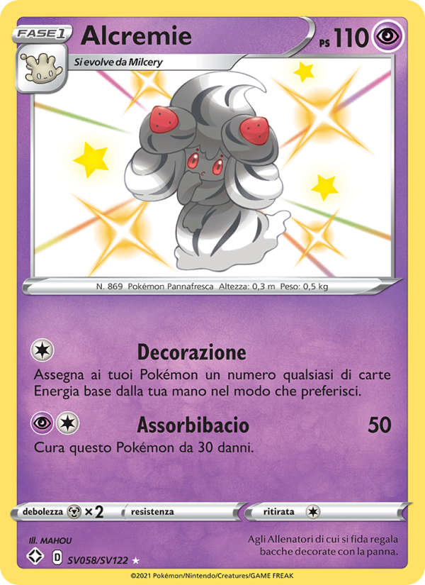 Alcremie SV058 — Destino Splendente (Italian Pokémon TCG card)