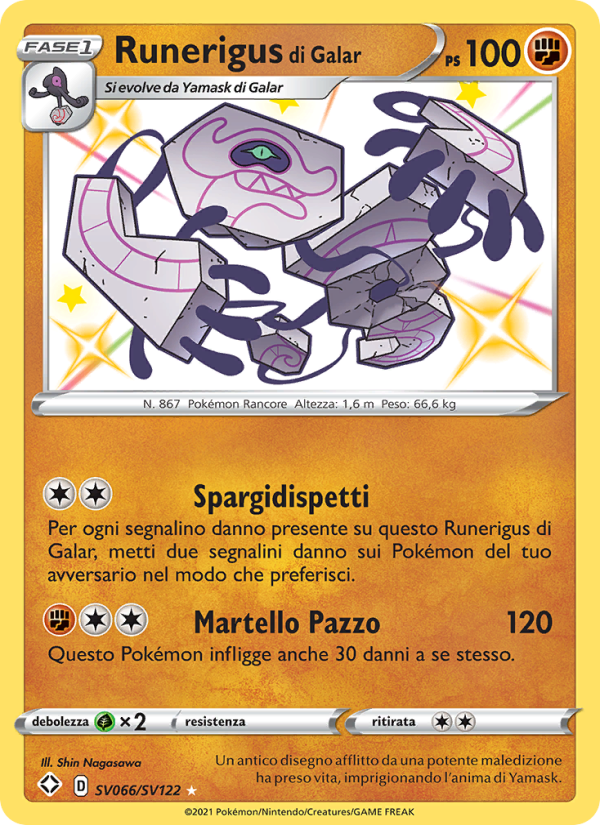 Runerigus di Galar SV066 — Destino Splendente (Italian Pokémon TCG card)
