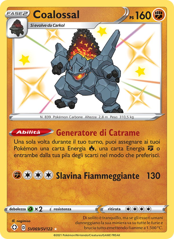 Coalossal SV069 — Destino Splendente (Italian Pokémon TCG card)