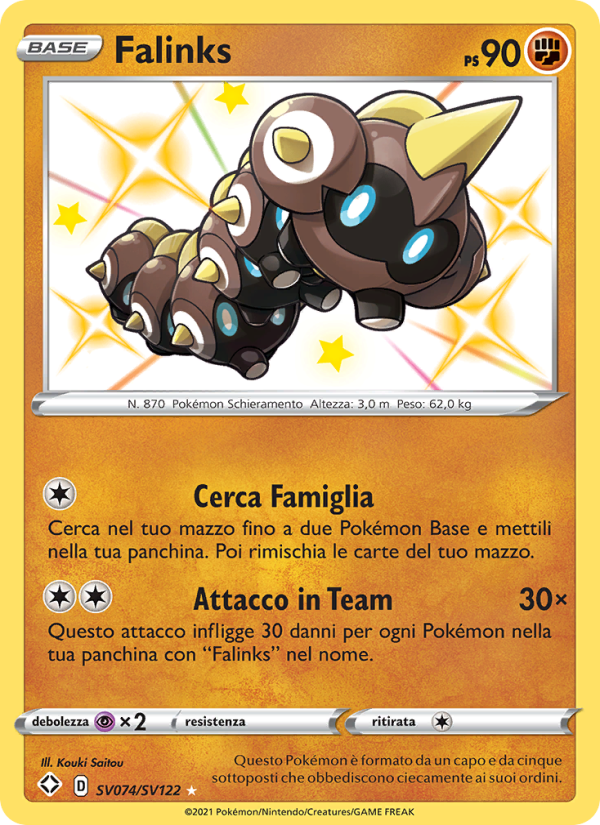 Falinks SV074 — Destino Splendente (Italian Pokémon TCG card)