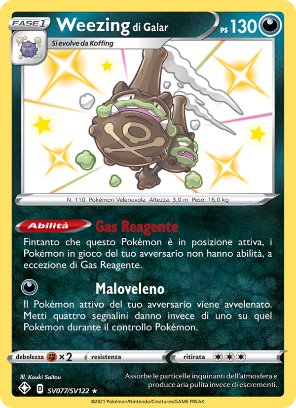 Weezing di Galar SV077 — Destino Splendente (Italian Pokémon TCG card)