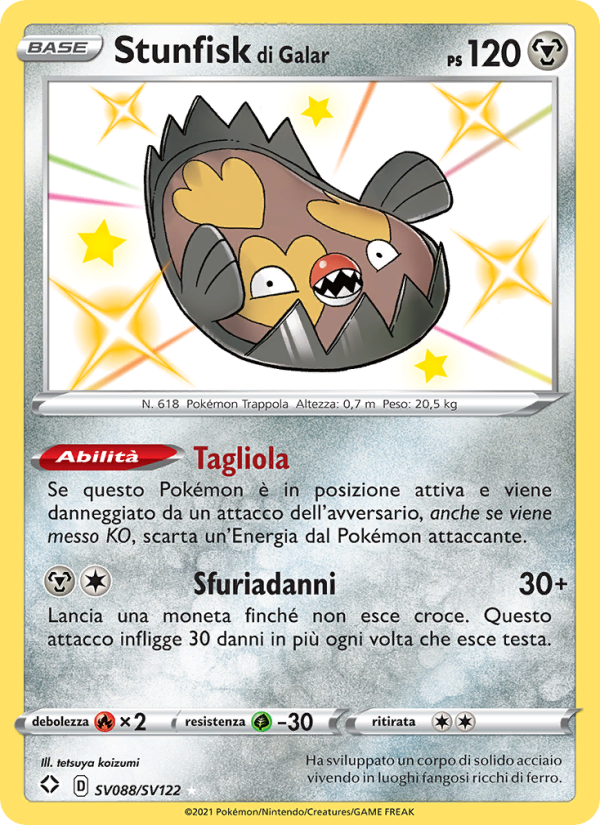 Stunfisk di Galar SV088 — Destino Splendente (Italian Pokémon TCG card)