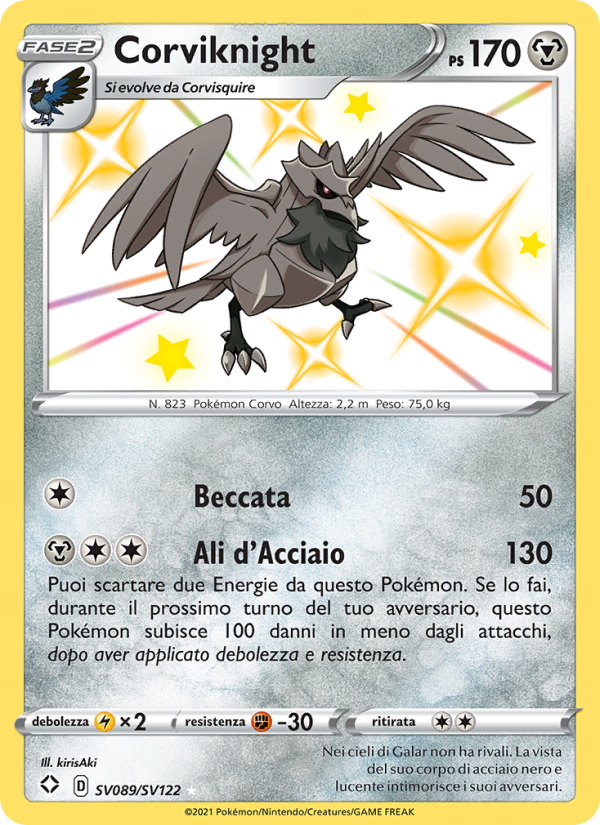 Corviknight SV089 — Destino Splendente (Italian Pokémon TCG card)