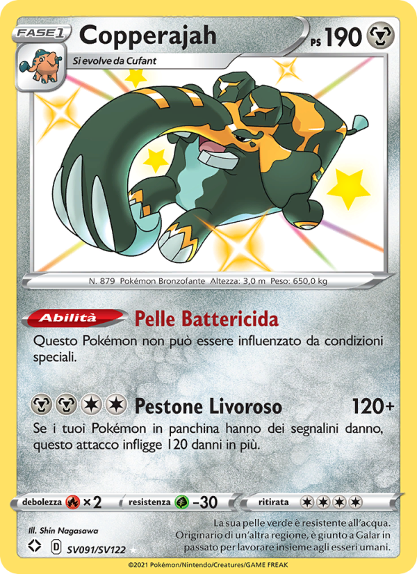 Copperajah SV091 — Destino Splendente (Italian Pokémon TCG card)