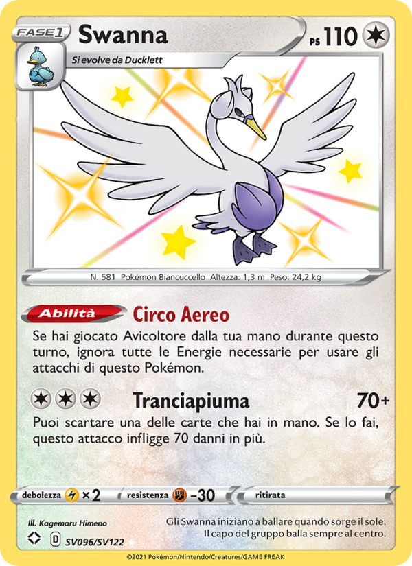 Swanna SV096 — Destino Splendente (Italian Pokémon TCG card)