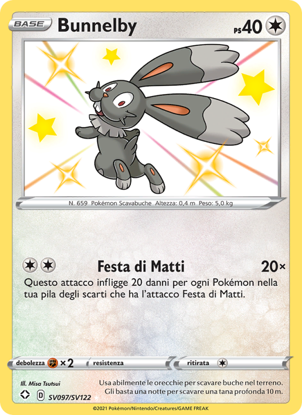 Bunnelby SV097 — Destino Splendente (Italian Pokémon TCG card)