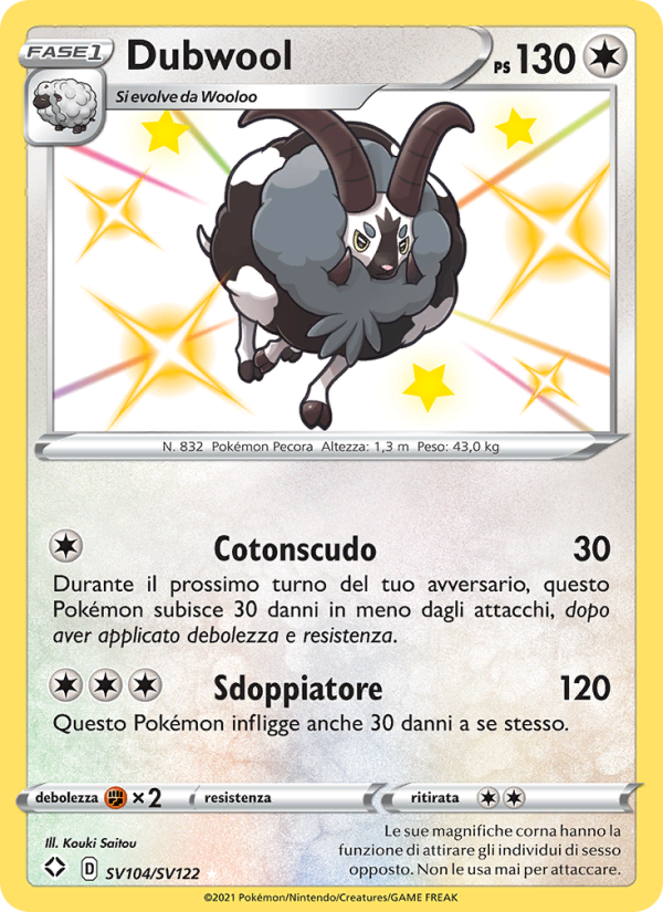 Dubwool SV104 — Destino Splendente (Italian Pokémon TCG card)