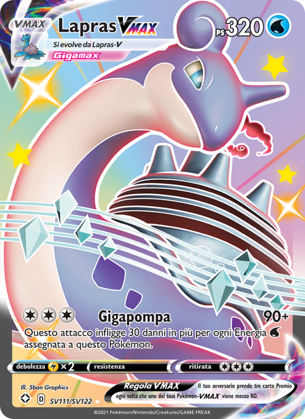Lapras VMAX SV111 — Shining Fates (Italian Pokémon TCG card)