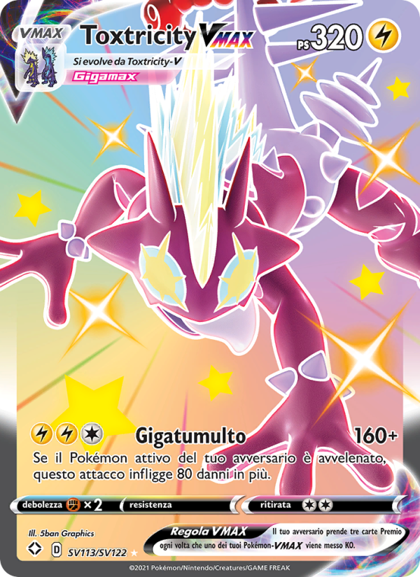 Toxtricity VMAX SV113 — Destino Splendente (Italian Pokémon TCG card)