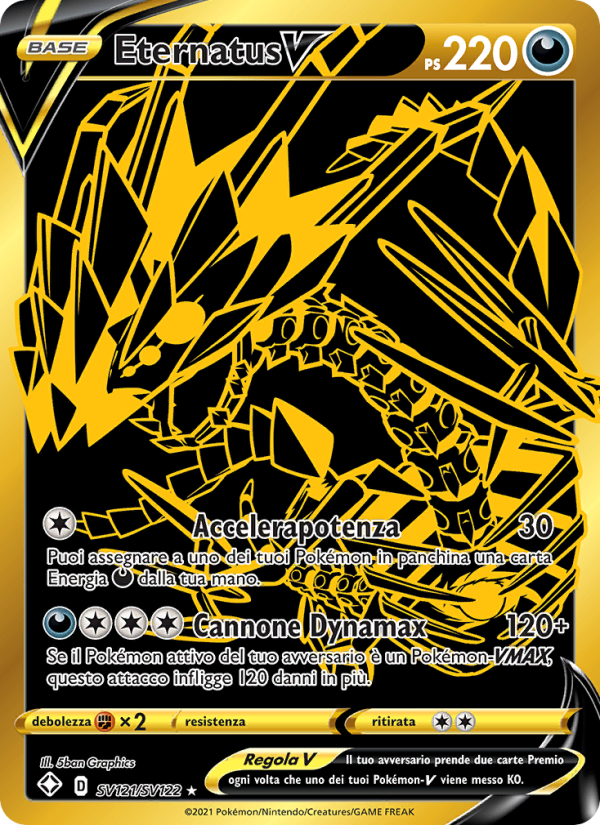 Eternatus V SV121 — Destino Splendente (Italian Pokémon TCG card)