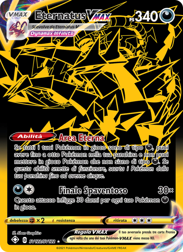 Eternatus VMAX SV122 — Destino Splendente (Italian Pokémon TCG card)