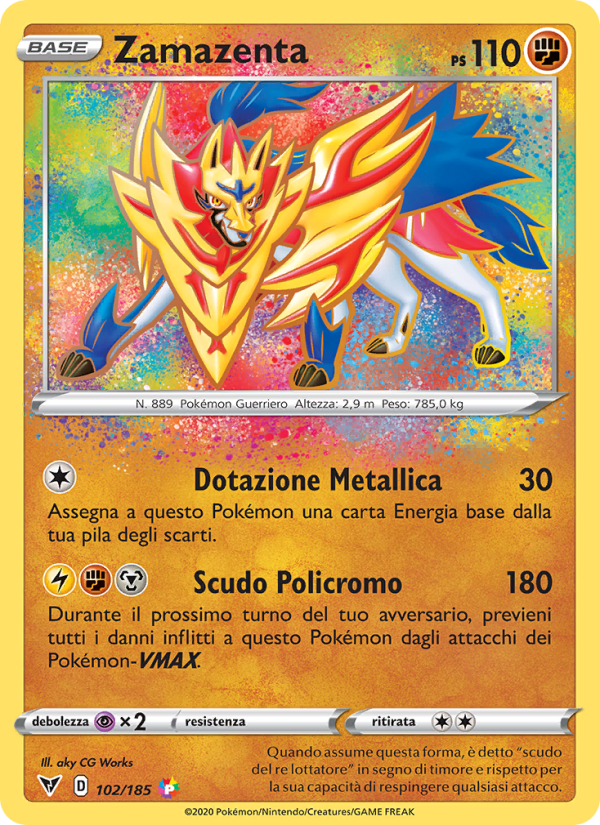 Zamazenta 102/203 — Voltaggio Sfolgorante (Italian Pokémon TCG card)