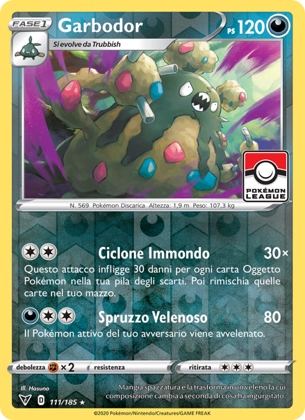 Garbodor 111/203 — Voltaggio Sfolgorante (Italian Pokémon TCG card)