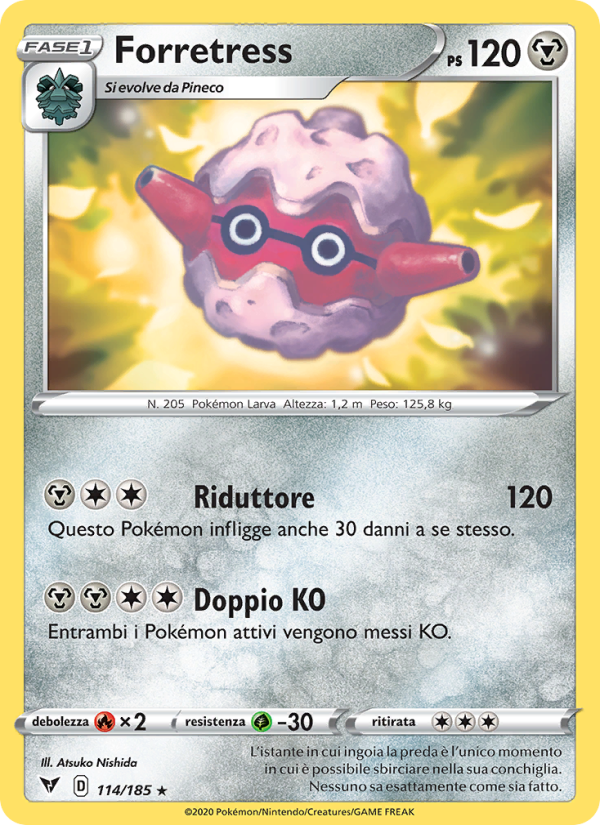 Forretress 114/203 — Voltaggio Sfolgorante (Italian Pokémon TCG card)