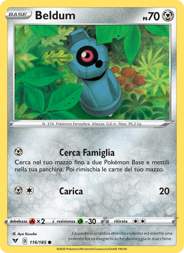 Beldum 116/203 — Voltaggio Sfolgorante (Italian Pokémon TCG card)