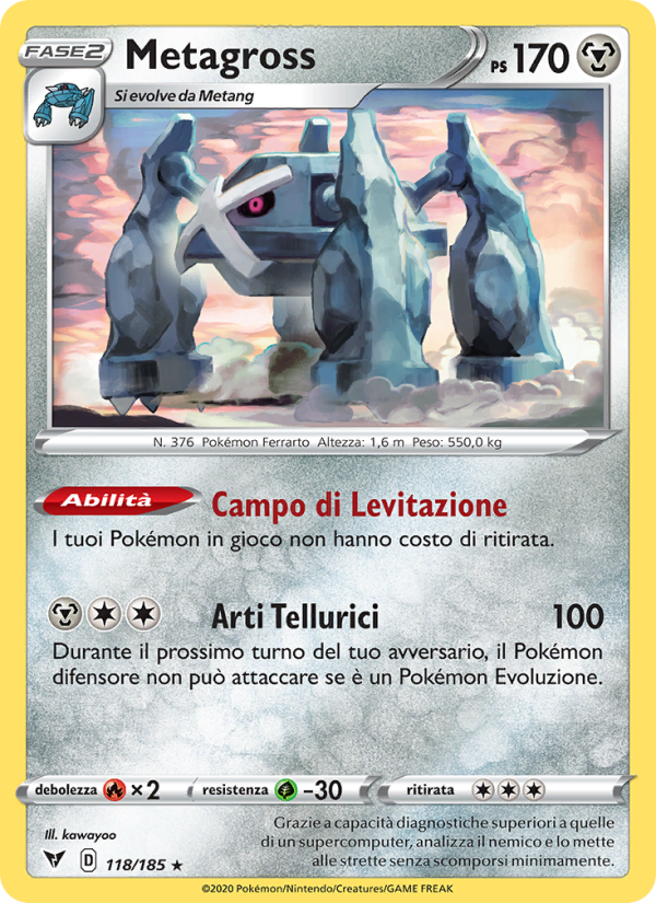 Metagross 118/203 — Voltaggio Sfolgorante (Italian Pokémon TCG card)