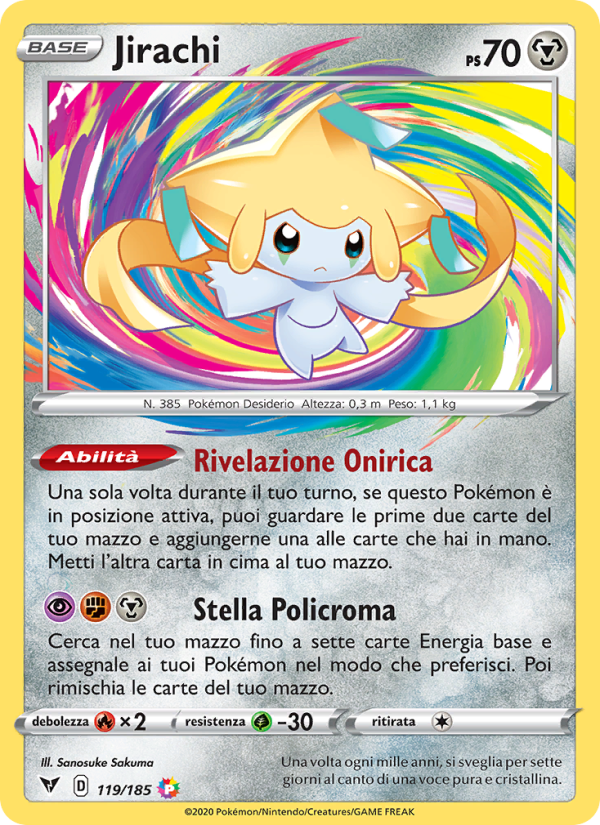 Jirachi 119/203 — Voltaggio Sfolgorante (Italian Pokémon TCG card)