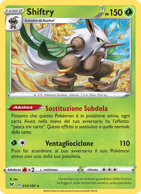 Shiftry 012/203 — Voltaggio Sfolgorante (Italian Pokémon TCG card)