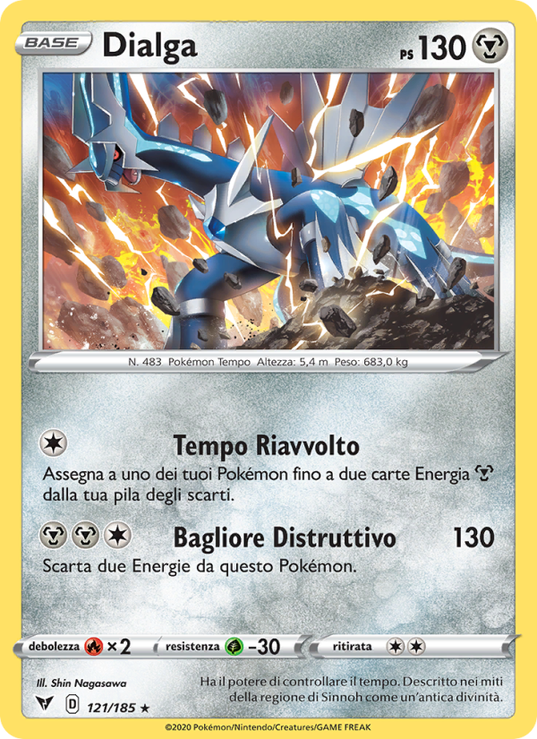 Dialga 121/203 — Voltaggio Sfolgorante (Italian Pokémon TCG card)