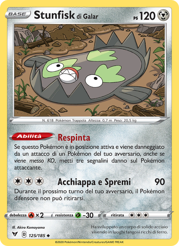 Stunfisk di Galar 125/203 — Voltaggio Sfolgorante (Italian Pokémon TCG card)