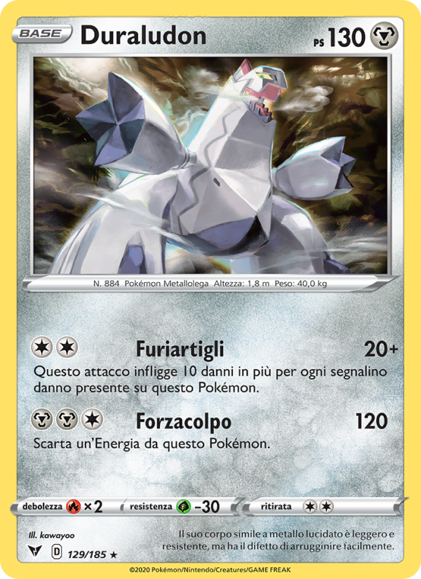 Duraludon 129/203 — Voltaggio Sfolgorante (Italian Pokémon TCG card)