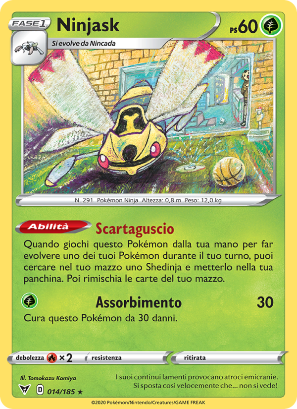 Ninjask 014/203 — Voltaggio Sfolgorante (Italian Pokémon TCG card)