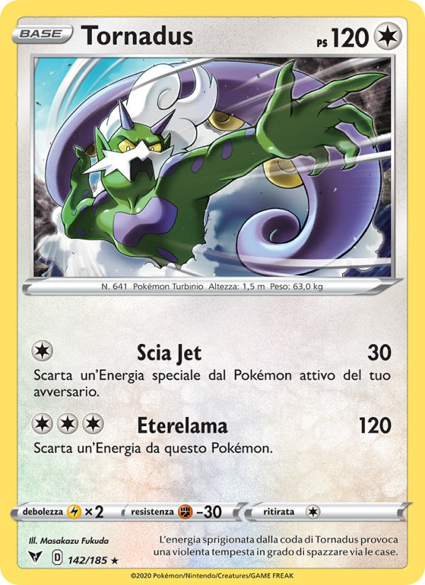 Tornadus 142/203 — Voltaggio Sfolgorante (Italian Pokémon TCG card)