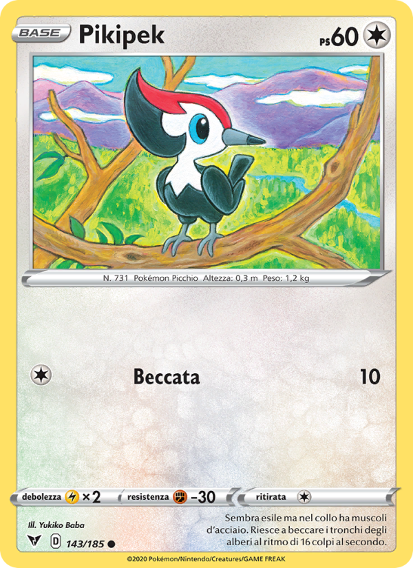 Pikipek 143/203 — Voltaggio Sfolgorante (Italian Pokémon TCG card)