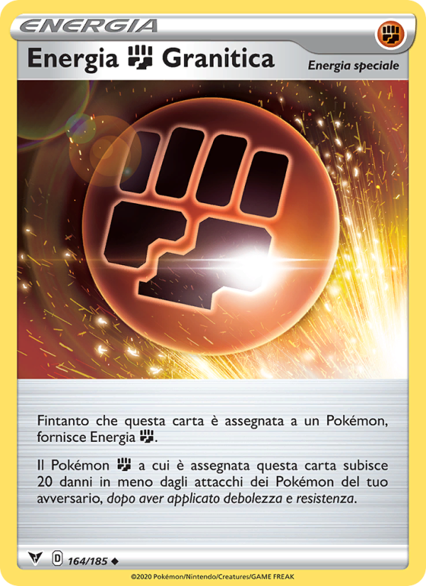 Energia Fighting Granitica 164/203 — Voltaggio Sfolgorante (Italian Pokémon TCG card)