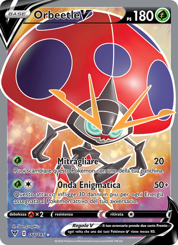 Orbeetle V 166/203 — Voltaggio Sfolgorante (Italian Pokémon TCG card)