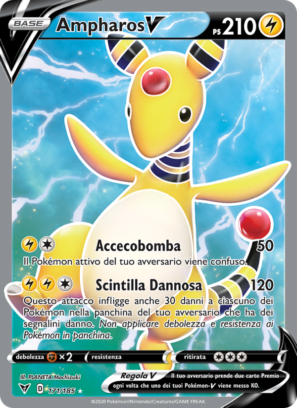 Ampharos V 171/203 — Voltaggio Sfolgorante (Italian Pokémon TCG card)