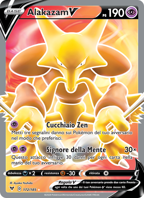 Alakazam V 172/203 — Voltaggio Sfolgorante (Italian Pokémon TCG card)
