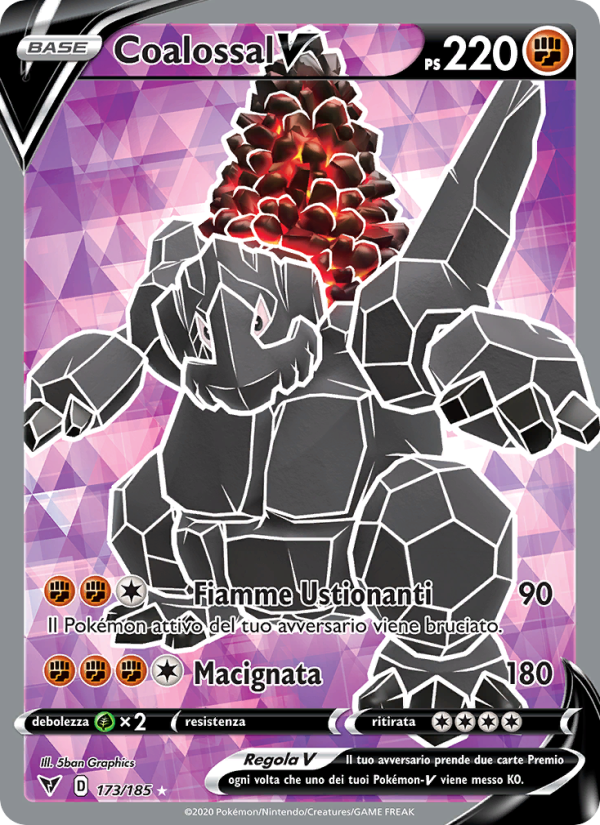 Coalossal V 173/203 — Voltaggio Sfolgorante (Italian Pokémon TCG card)