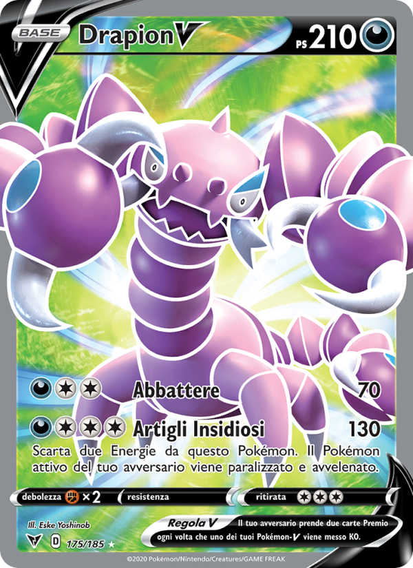 Drapion V 175/203 — Voltaggio Sfolgorante (Italian Pokémon TCG card)