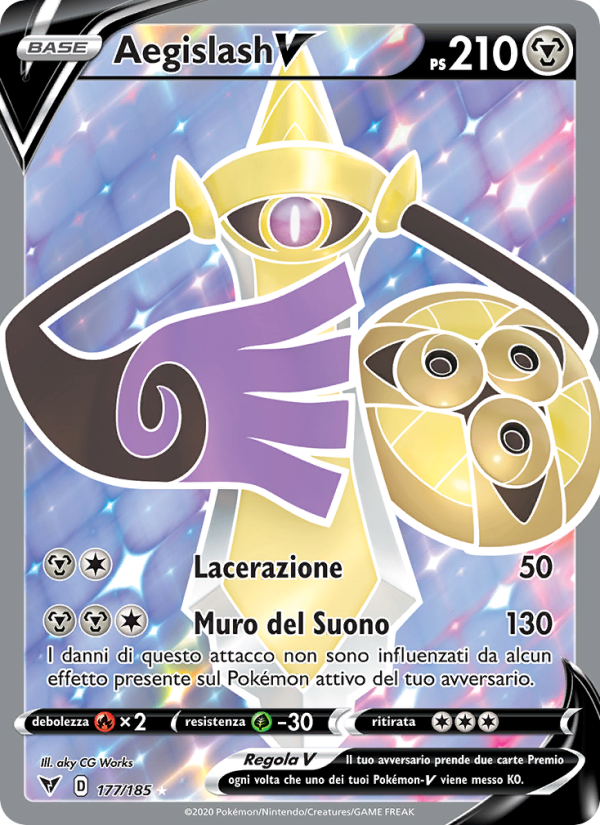 Aegislash V 177/203 — Voltaggio Sfolgorante (Italian Pokémon TCG card)