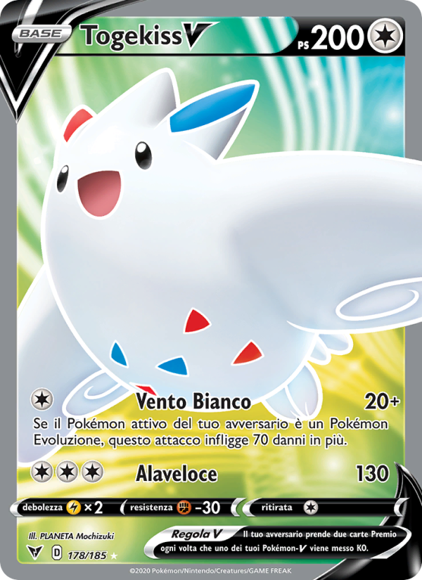 Togekiss V 178/203 — Voltaggio Sfolgorante (Italian Pokémon TCG card)