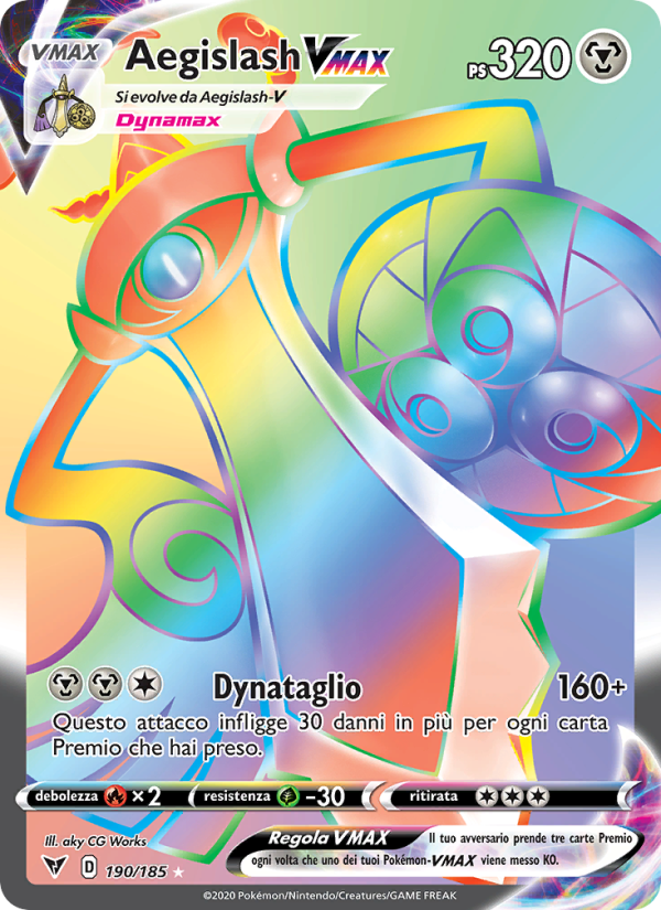 Aegislash VMAX 190/203 — Voltaggio Sfolgorante (Italian Pokémon TCG card)